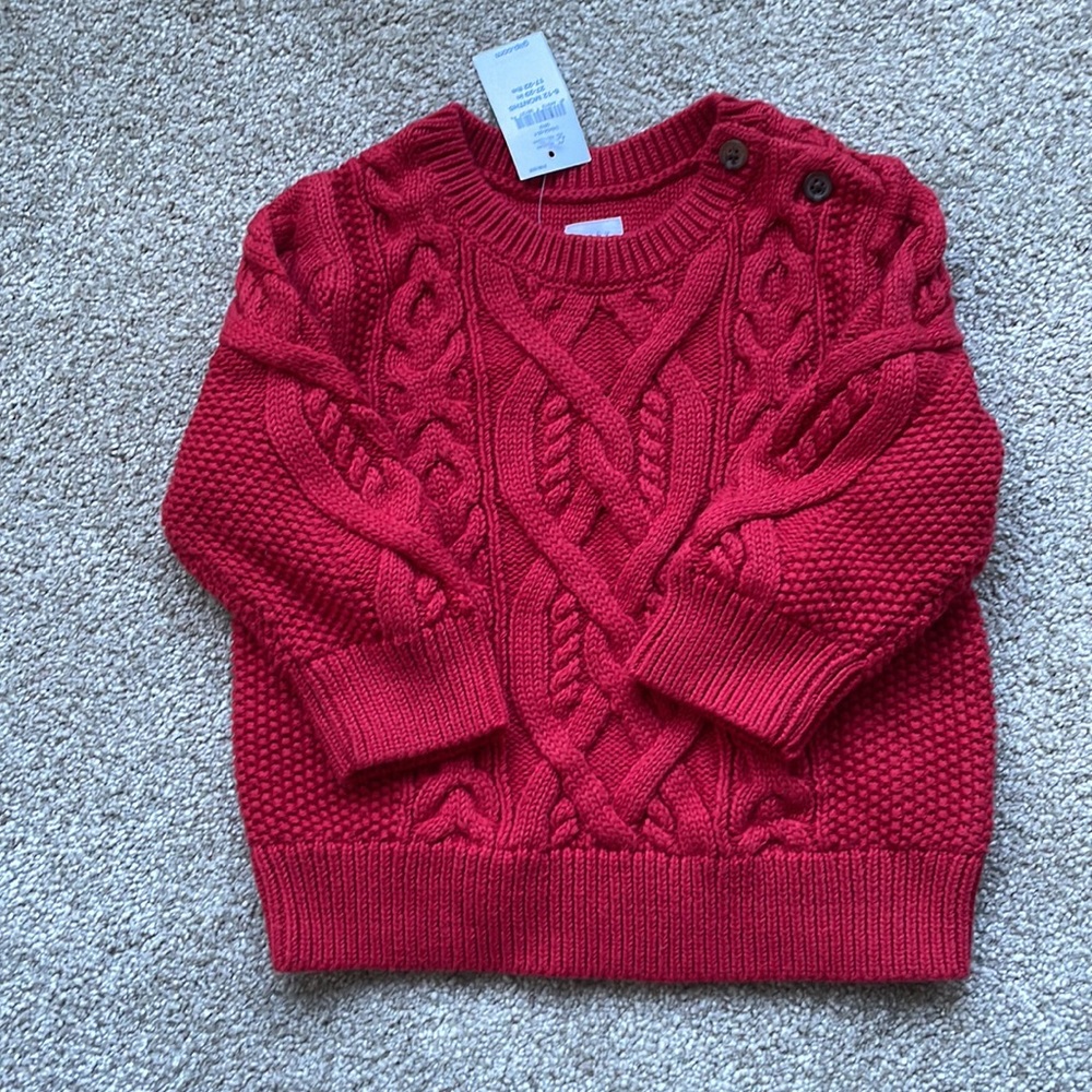 Baby Gap red cable knit sweater